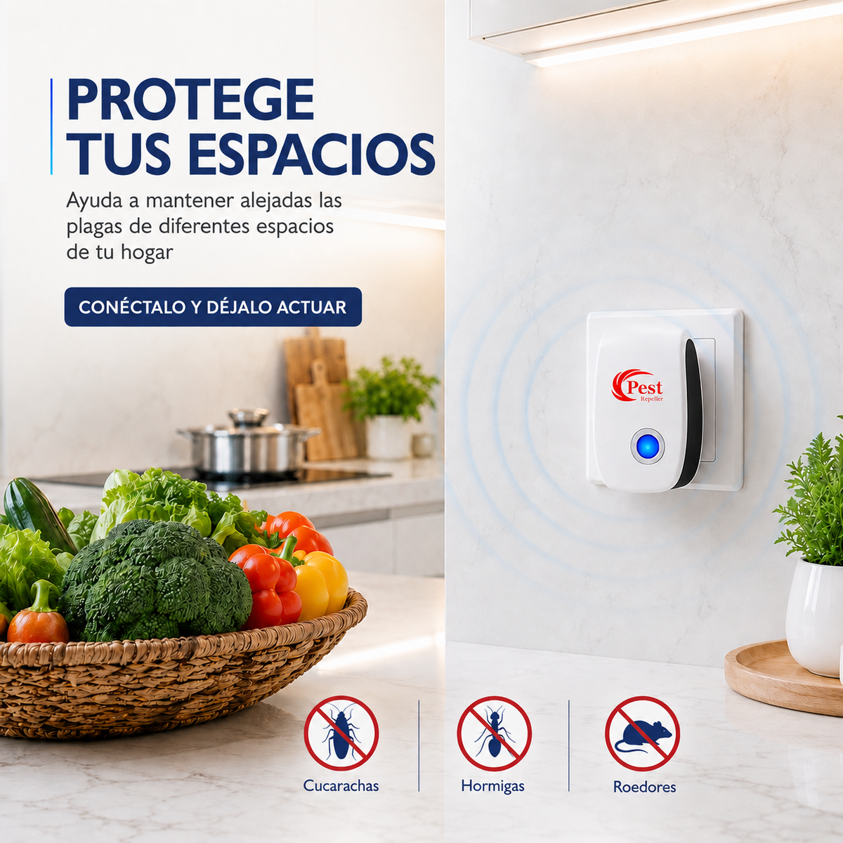 Repelente Ultrasónico — ¡Protege tu hogar hoy antes de que las plagas se multipliquen!