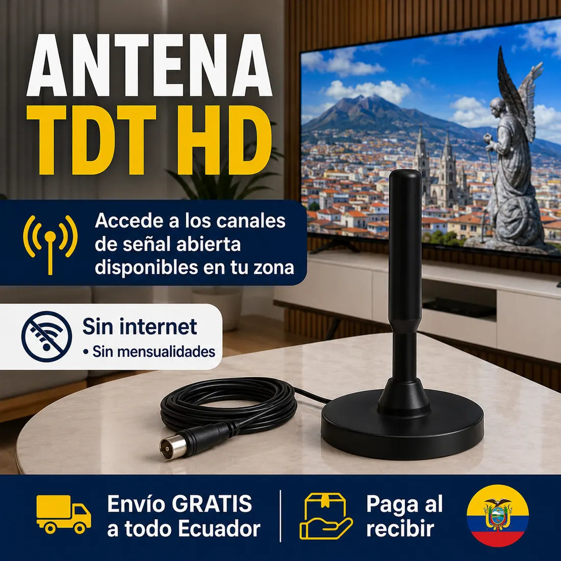 Antena TDT HD compacta