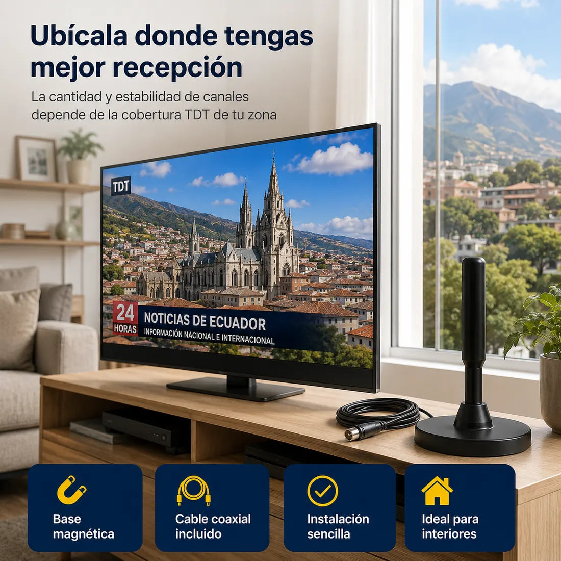 Ubicación recomendada de la antena TDT