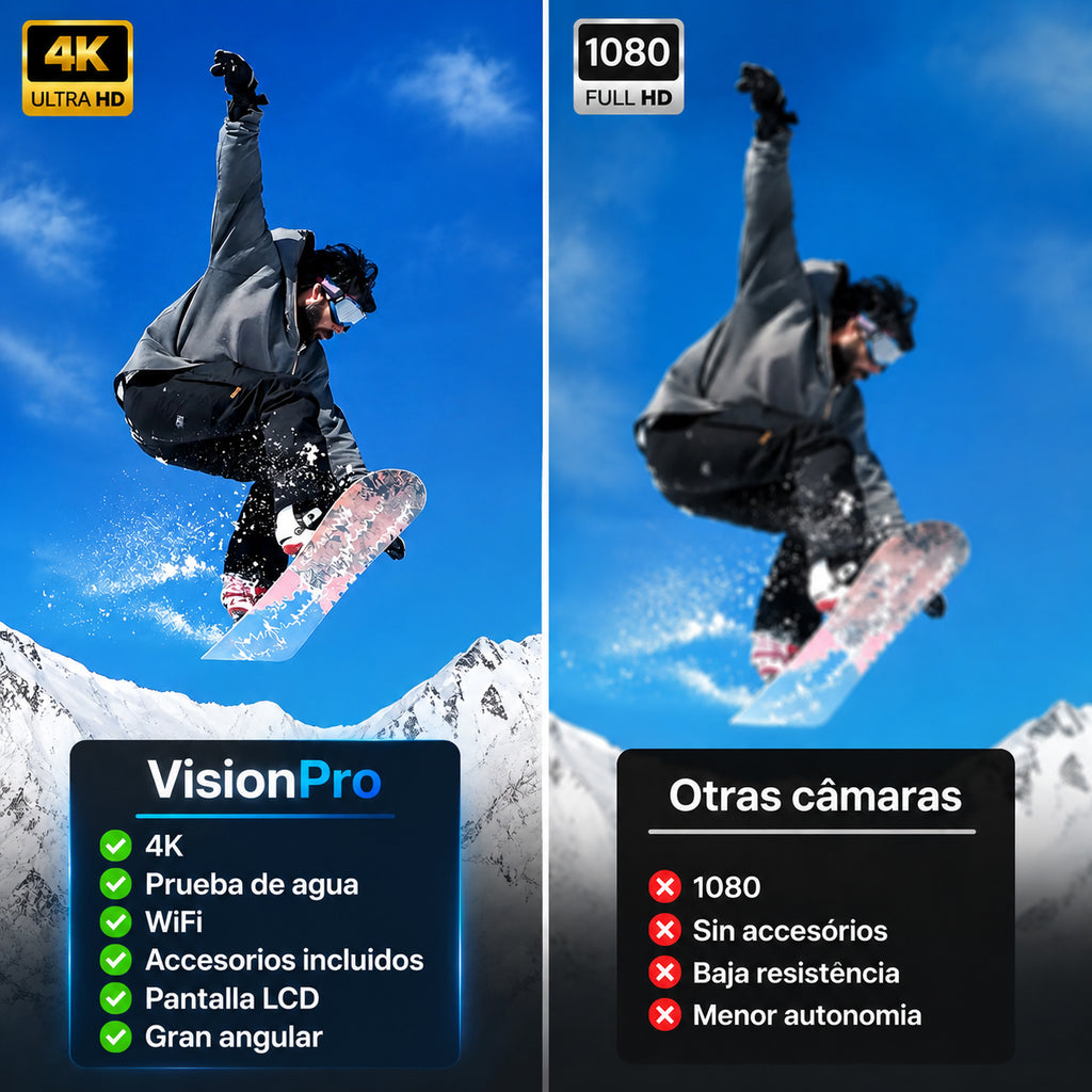VisionPro™ | Cámara Deportiva 4K + accesorios (Cópia)