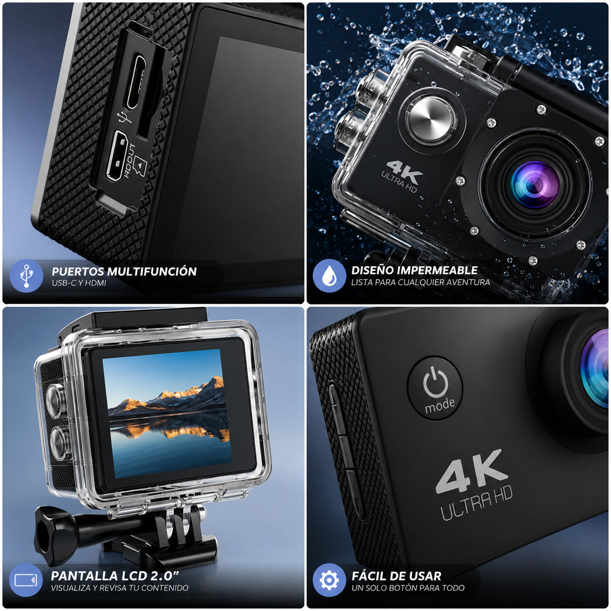 VisionPro™ | Cámara Deportiva 4K + accesorios (Cópia)