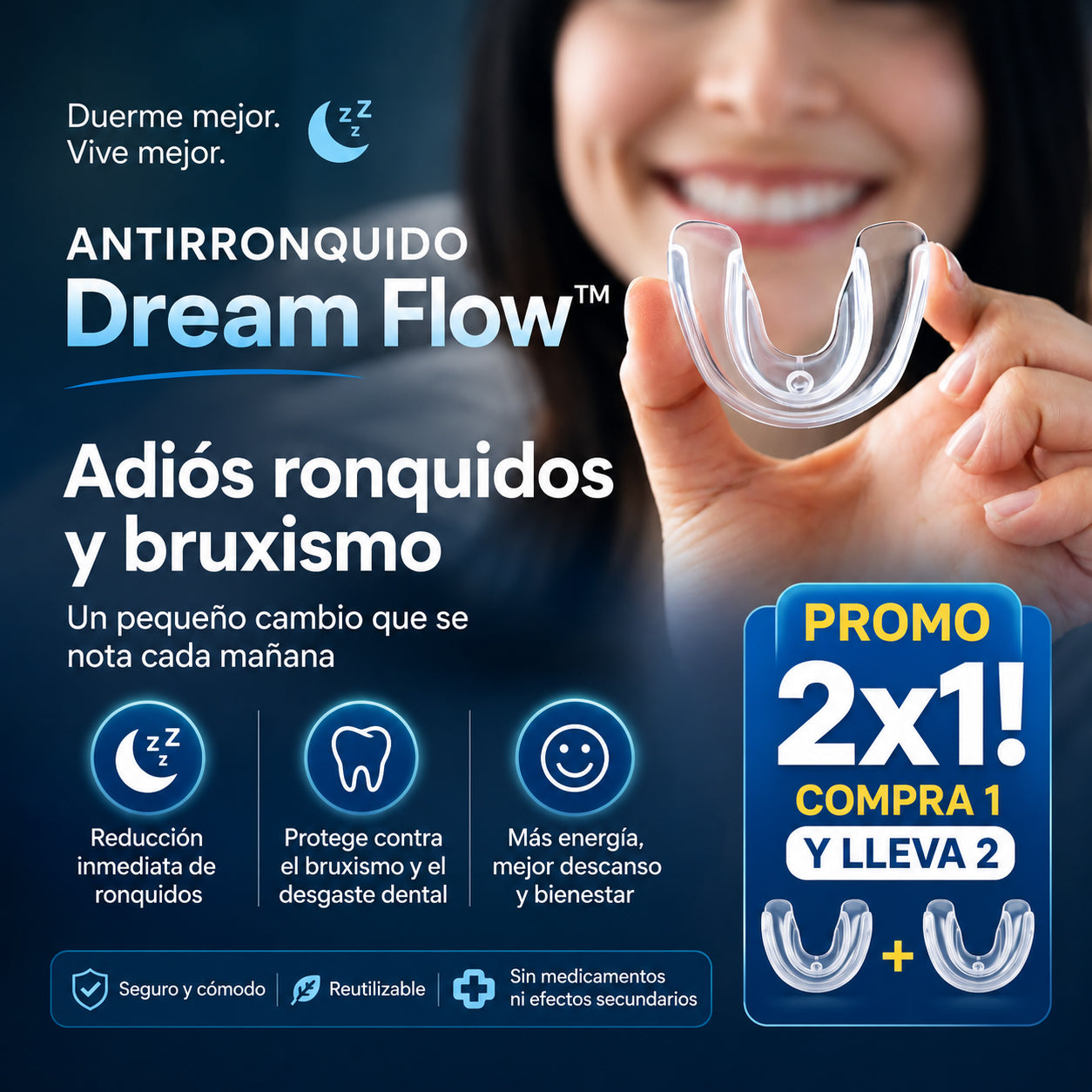 ANTIRRONQUIDOS DREAM FLOW™ ¡PROMO 2x1!